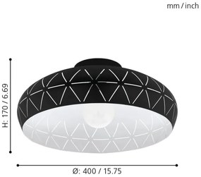 Eglo 98466 - Mennyezeti lámpa RAMON 1xE27/28W/230V