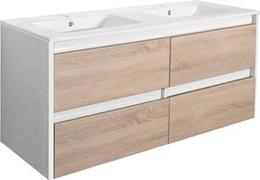 Porto 120 alsó szekrény mosdóval fehér-sonoma tölgy