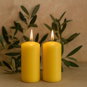 Gyertya készlet 20 cm Ø 7,5 cm 2 db sárga