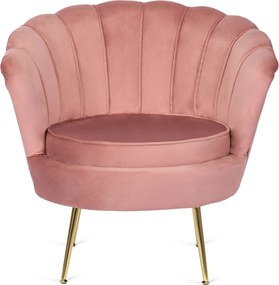 Fotel ANGEL Różowy Welurowy