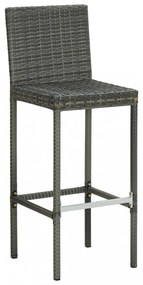 4 db szürke polyrattan kerti bárszék párnával