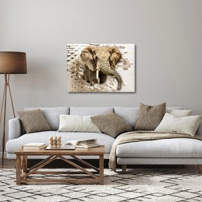 Kép - Egy elefánt áttör a falon (70x50 cm)