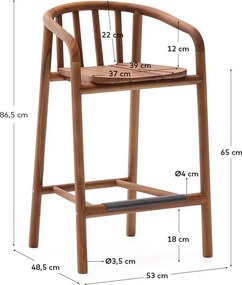 Natúr színű tömörfa kerti bárszék Turqueta – Kave Home