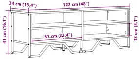 sonoma tölgy színű szerelt fa TV-szekrény 122 x 34 x 41 cm