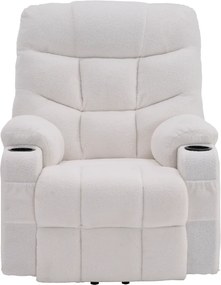 Állítható masszázs fotel, fehér, HUDSON