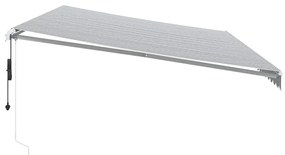 antracitszürke-fehér LED-es automata napellenző 600 x 300 cm