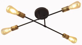 Csillár CAMBRIDGE 4xE27/20W/230V fekete/arany