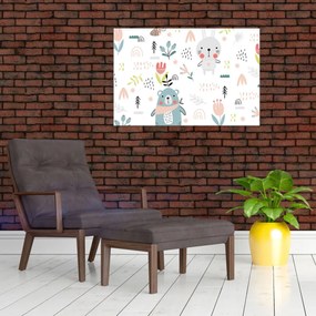 Kép - Állatok a réten (90x60 cm)