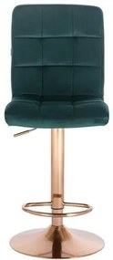 HR7009 Sötétzöld modern velúr szék arany lábbal