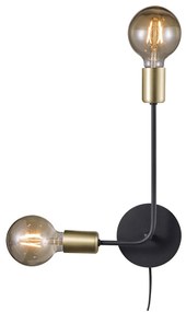 NORDLUX Joseﬁne fali lámpa, fekete, E27, max. 2X28W, 4.2cm átmérő, 48941003