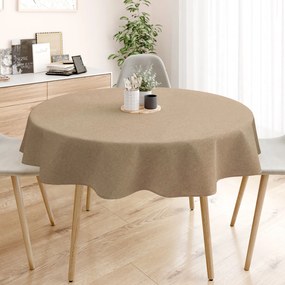 Goldea loneta dekoratív asztalterítő - kávé természetes - kör alakú Ø 100 cm