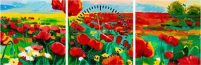 Kép egy mező mákkal (órával) (90x30 cm)