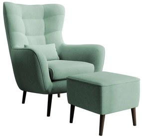 Fotel lábtartóval Veneza VZ1  (menta + fekete). Akció -15%. 1098943