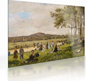 Üveg kép - French 19th Century, Race Course at Longchamps, reprodukciók (70x50 cm)