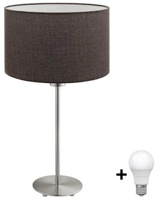 Eglo - LED Asztali lámpa TUNJA 1xE27/60W/230V 38,5 cm matt króm/barna