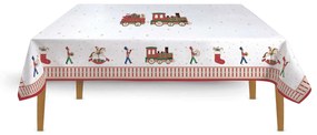 Pamut karácsonyi mintás asztalterítő 145X250 cm Polar Express