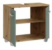 VENOM fürdőszobaszekrény zöld/artisan tölgy