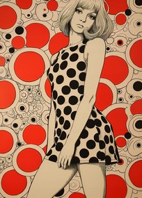 Poszter 50x70cm Piros pöttyök