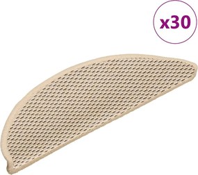 vidaXL 30 db lépcsőszőnyegek öntapadós szizál kinézetű 56x17x3 cm