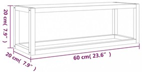 tömör fenyőfa törülközőtartó 60 x 20 x 20 cm
