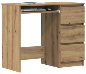 kézműves tölgy színű szerelt fa íróasztal 90x45x76 cm