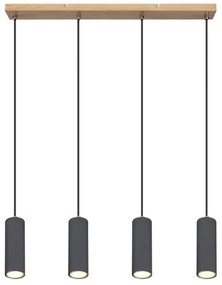 Globo 57911-4HG - Csillár zsinóron ROBBY 4xGU10/35W/230V szürke/barna