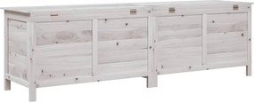 vidaXL fehér tömör fenyőfa kerti tárolóláda 198,5 x 50 x 56,5 cm