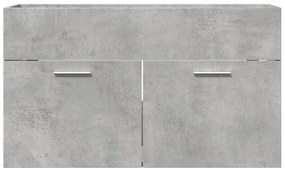 Betonszürke szerelt fa mosdószekrény 80 x 38,5 x 46 cm
