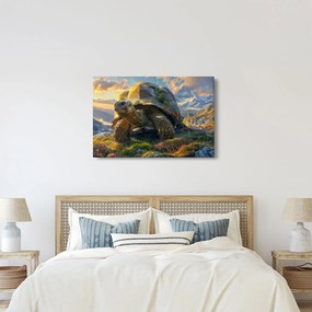Kép - Teknős és hegyvidéki táj (90x60 cm)