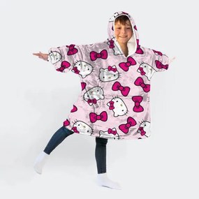 Hello Kitty Bow belebújós plüss polár takaró, poncsó 7-14 év