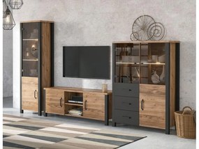 TV asztal/szekrény Olan (appenzeller + fekete). 1096854