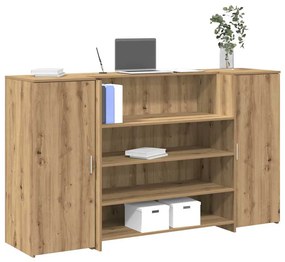 recepciós pult kézműves tölgy 180x50x103,5 cm szerelt fa