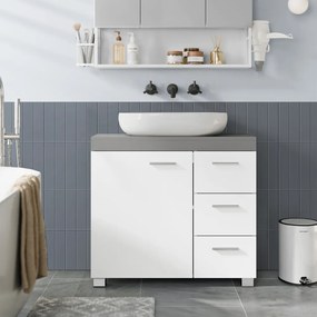 IVY mosdó alatti szekrény, 30x70x64 cm, fehér/szürke Vasagle