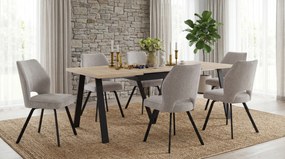 Mazzoni AVERY Sonoma Tölgy/alja fekete - BŐVÍTHETŐ LOFT/IPARI STÍLUSÚ ASZTAL NAPPALIBA/ÉTKEZŐBE - 2 MÉRET!