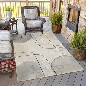 Szürke-krémszínű mosható futószőnyeg 80x200 cm Simple Lines – Mila Home
