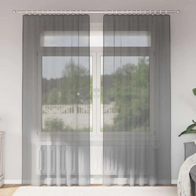 2 db sötétszürke fátyolfüggönyök hurokkal 140x225 cm