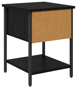 vidaXL Éjjeli asztal fiókkal Fekete tölgy 34 x 35,5 x 45 cm Faanyag