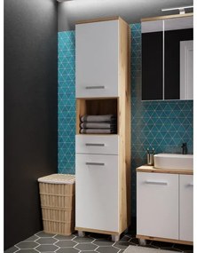 Fürdőszobai szekrény VENOM fehér/artisan tölgy