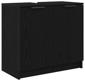 vidaXL Fürdőszoba bútor szett fiókkal 5 pcs Fekete tölgy Faanyag