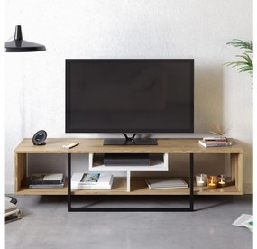 TV asztal/Szekrény Aslana 150 (fehér + fekete + tölgy) . 1101383