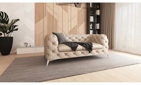 Bézs bársony kanapé 185 cm Chelsea – Ropez