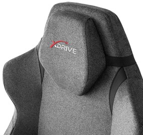 Anka Professzionális gamer szék, nyakpárna, derékpárna, 3D kartámasz, szürke szövet