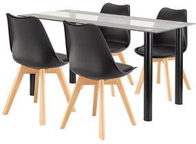 Zelma 4+1 étkező garnitúra fekete-fekete