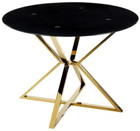 Fekete és arany kerek étkezőasztal ⌀ 105 cm BOSCO Beliani
