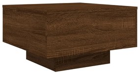 Barna tölgyszínű dohányzóasztal LED-lámpákkal 55 x 55 x 31 cm