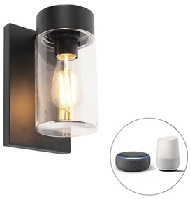 Okos kültéri fali lámpa fekete IP44 WiFi-vel ST64 - Jarra