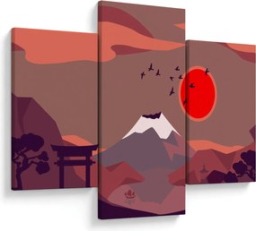 Kép - A Fuji-hegy illusztrációi (90x60 cm)