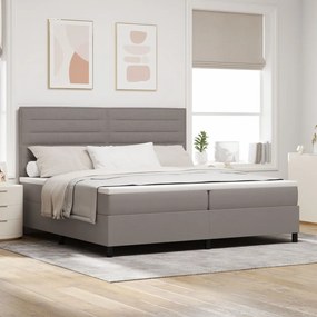Taupe doboztavas ágy matraccal 200x200 cm szövet