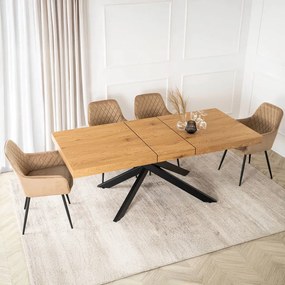 HAMPTON bővíthető asztal 160-240 cm arany tölgy/fekete