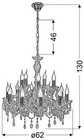 Csillár láncon MARIA TERESA 15xE14/40W/230V